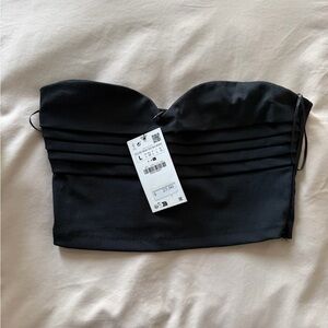 ZARA NWT Black Strapless Top
